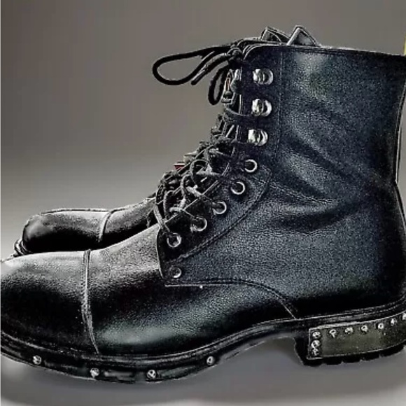 Jump New York Vintage New In Box Chopper Leather/Metal Stud Sole Boots, Mens 10 - Picture 3 of 12
